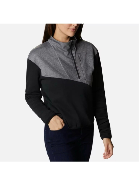 Columbia Tops - Columbia Lodge Hybrid Pullover Women's Black Gray XL